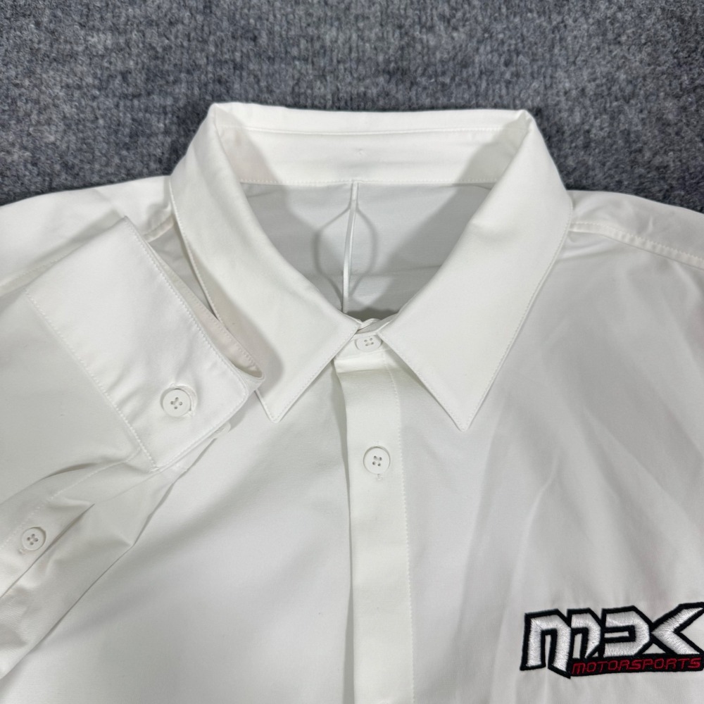 Lululemon Commission Long Sleeve Shirt Max Motorsports Mens XL White Tech EUC